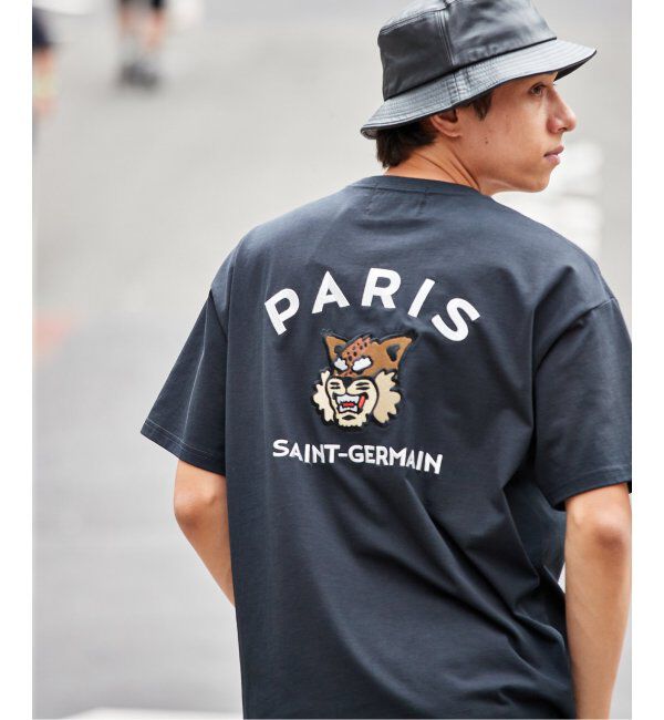 Paris Saint-Germain「【Paris Saint-Germain】カレッジロゴ刺しゅう Tシャツ」|Tシャツ・カットソー|ブラック