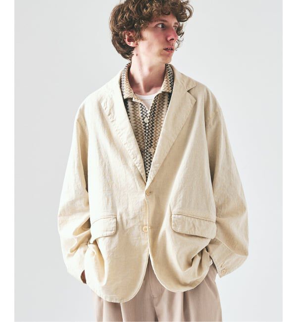 417 EDIFICE「ガーメントウォッシュ シャツジャケット」|テーラードジャケット|ナチュラル