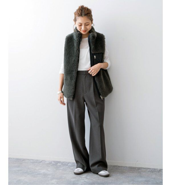 Spick and Span「《追加》ダブルクロスツータックパンツ」|スラックス|