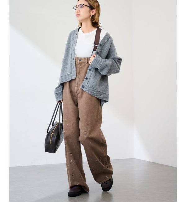 FRAMeWORK「PAYDAY /ペイデイ サスペンダー付きペイント加工デニム」|デニム|ブラウン