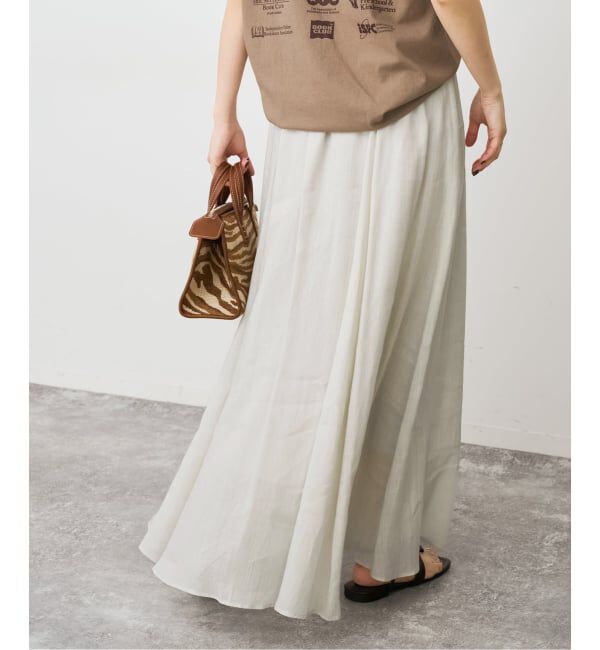 Spick and Span「《セットアップ可 / 予約》ラミーブレンドギャザーフレアスカート」|スカート|