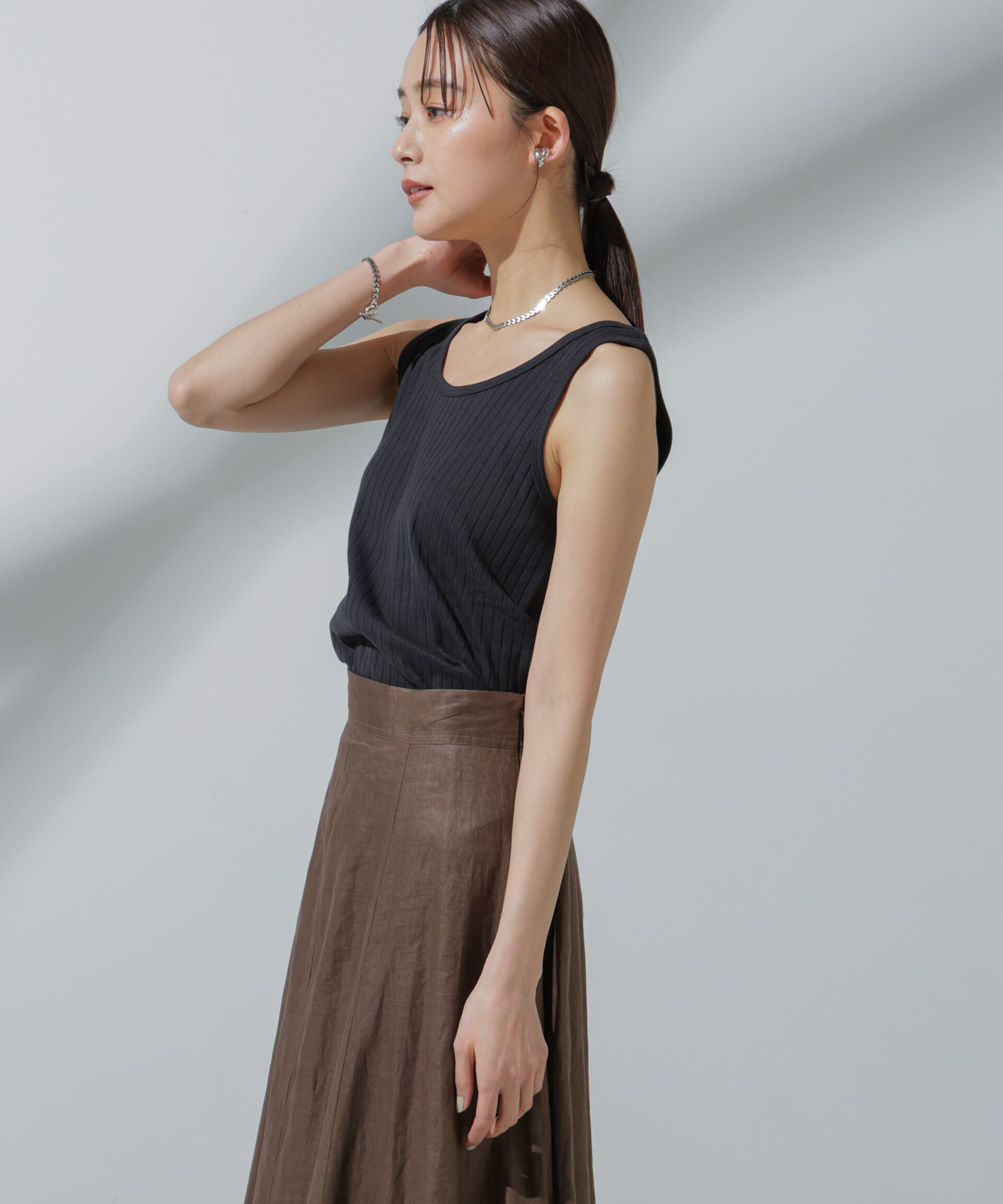 nano･universe「Anti Soaked(R) 汗染み防止 リブタンクトップ」|タンクトップ|