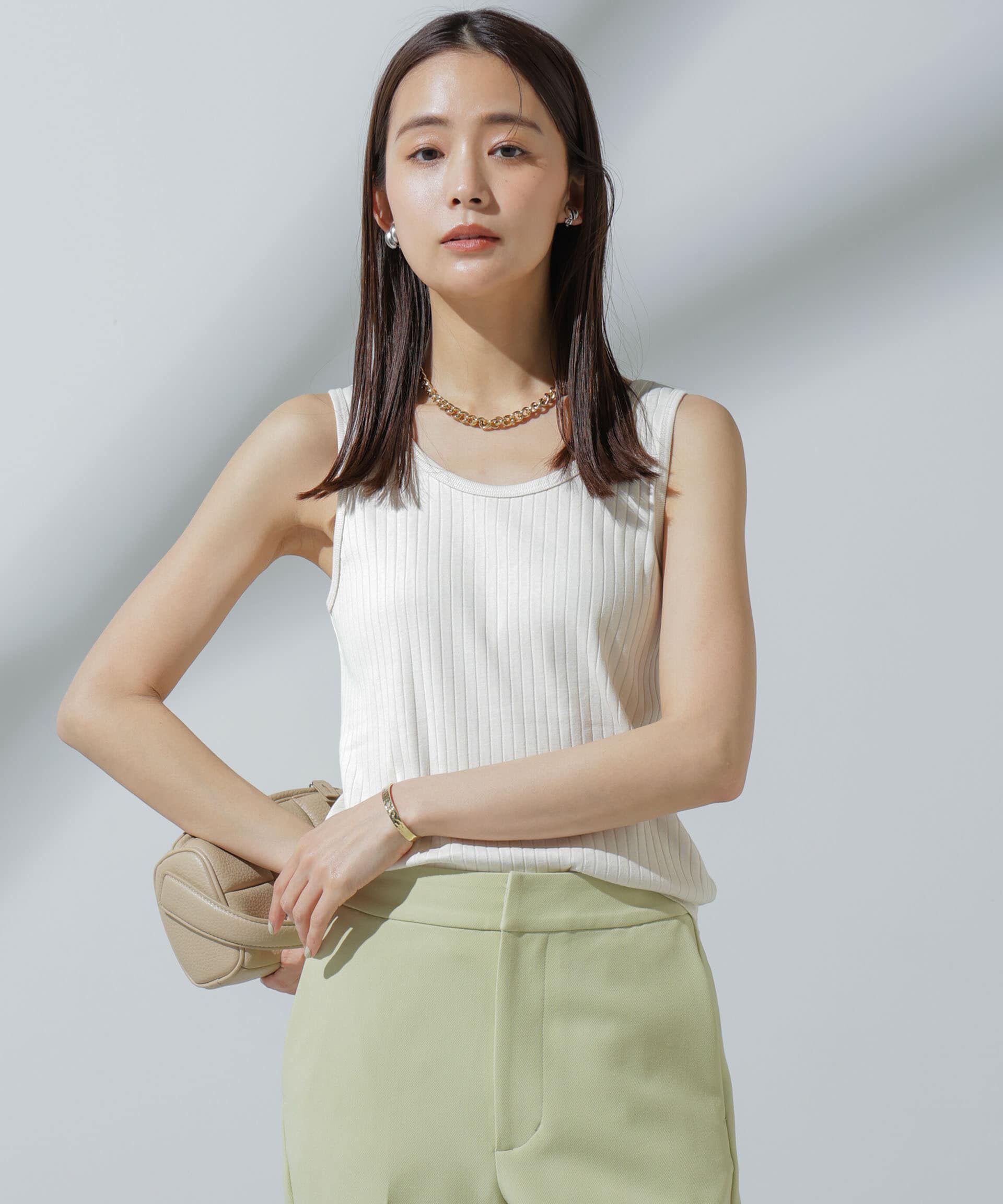 nano･universe「Anti Soaked(R) 汗染み防止 リブタンクトップ」|タンクトップ|アイボリー7