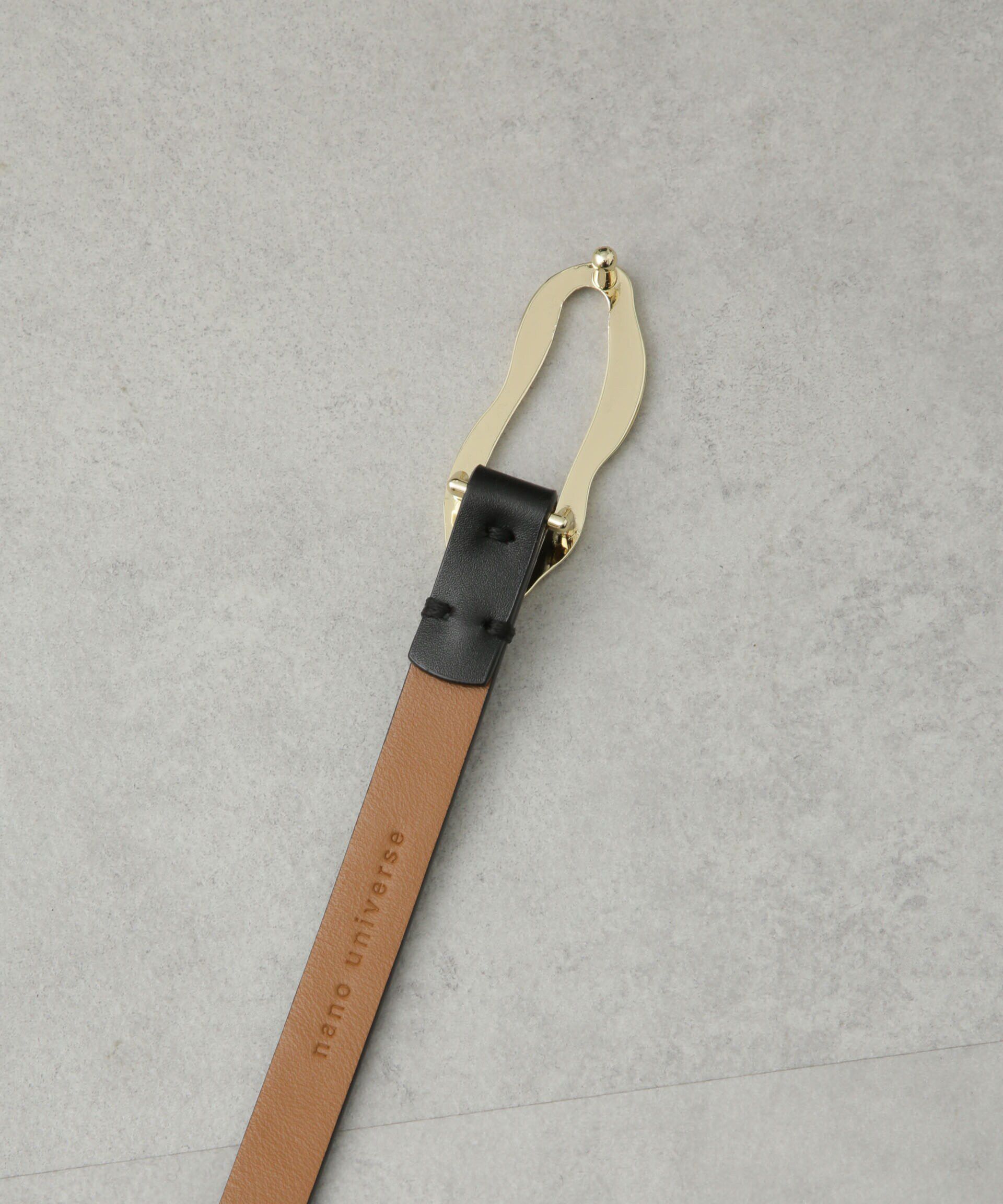 nano･universe「ウェーブバックルレザーベルト」|ベルト|