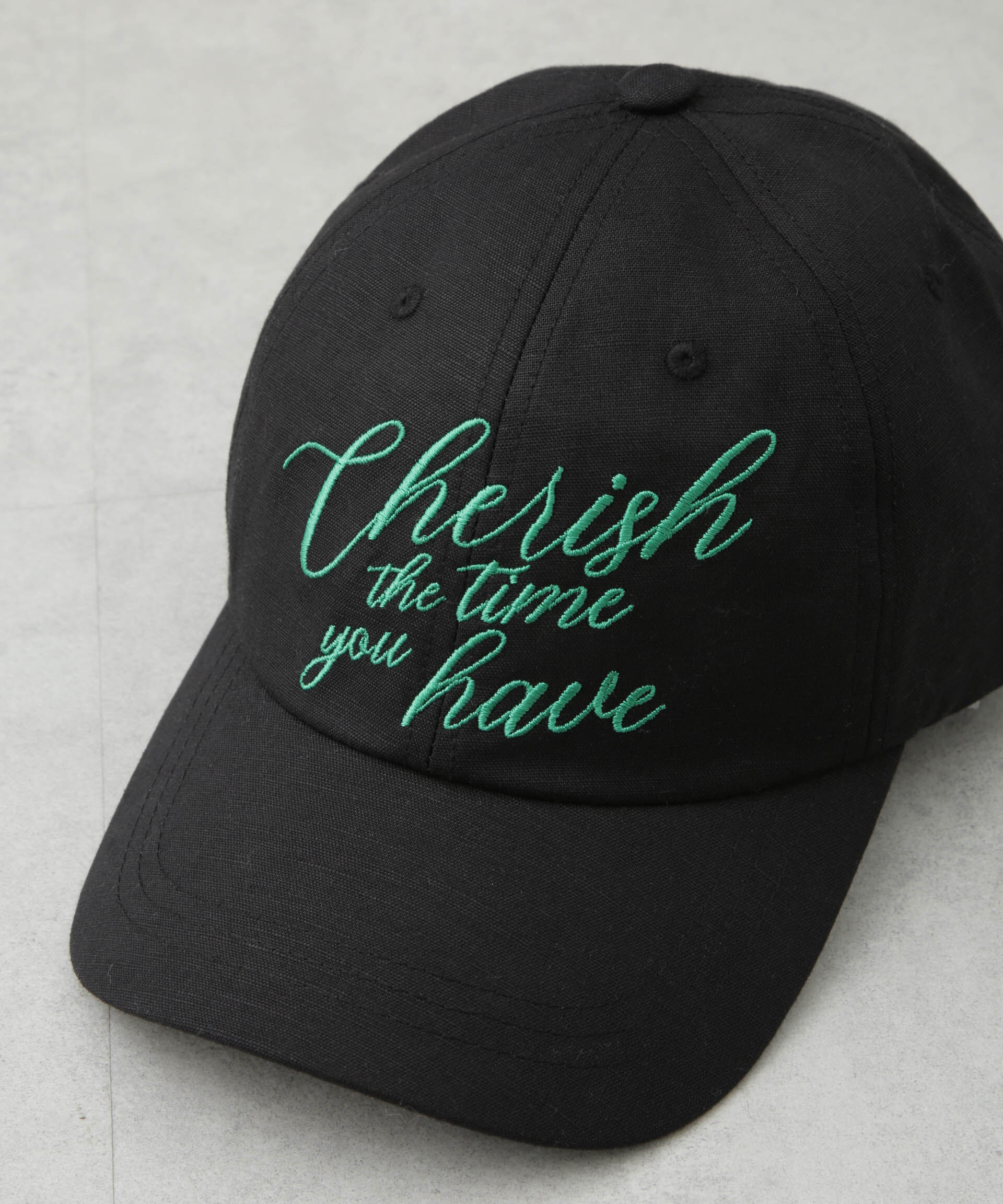 nano･universe「刺繍リネン混キャップ」|キャップ・キャスケット|