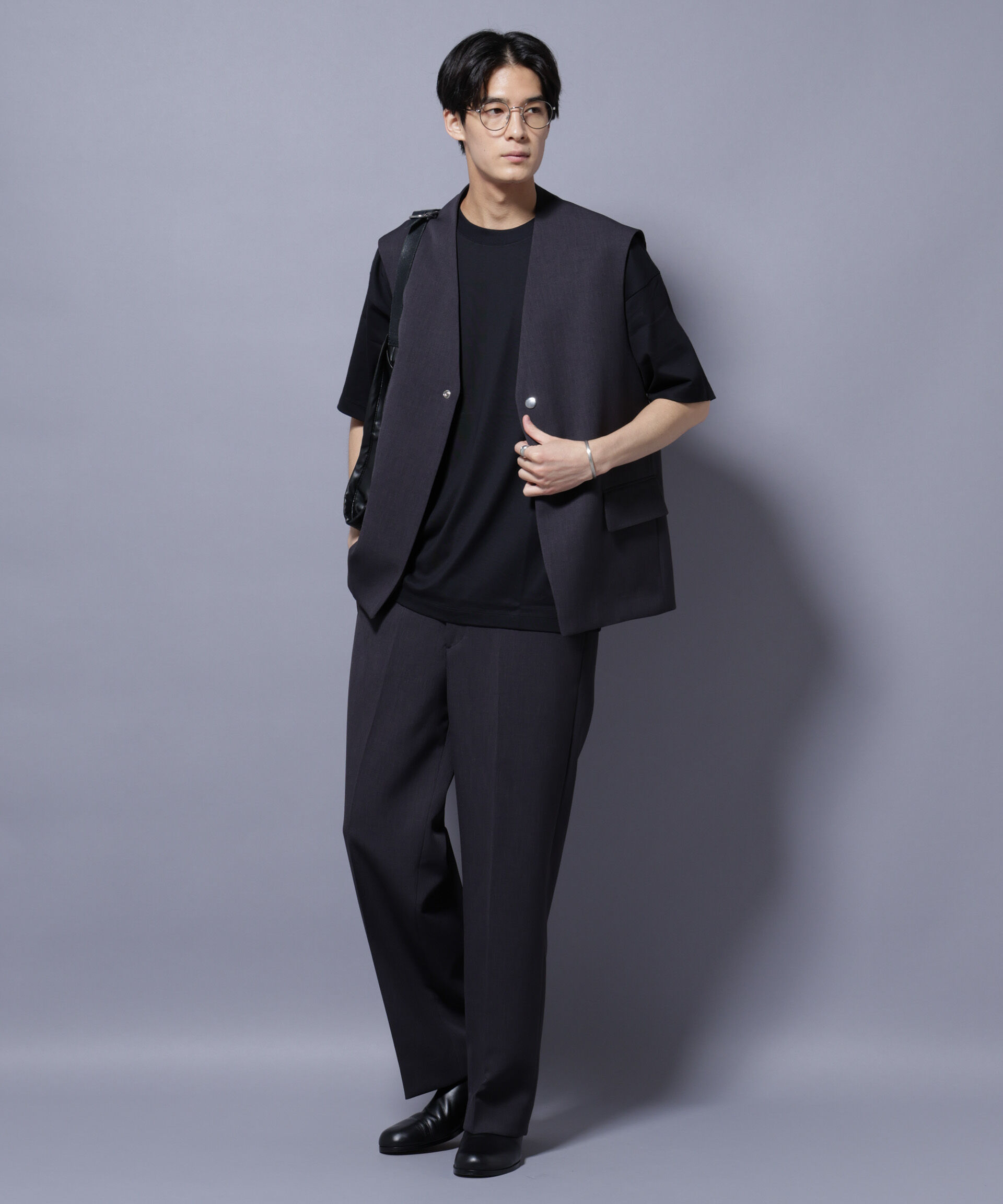 nano･universe「Reflax(R) ダブルクロスウェザーストレートパンツ(セットアップ可)」|チノ|