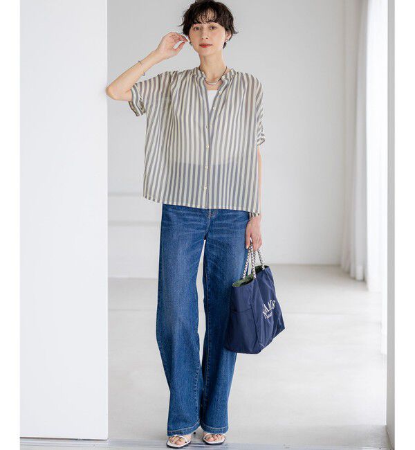 23区「【滝沢眞規子さん着用/VERY・Oggi掲載】23区DENIM ストレッチ ワイドパンツ」|デニム|