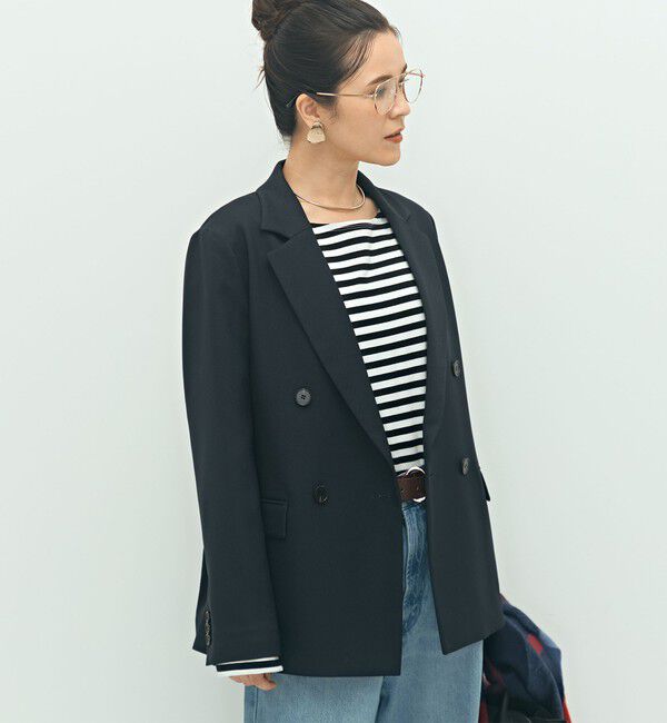 NOLLEY'S「《セットアップ対応》ウォッシャブルウール調ストレッチダブルジャケット」|テーラードジャケット|