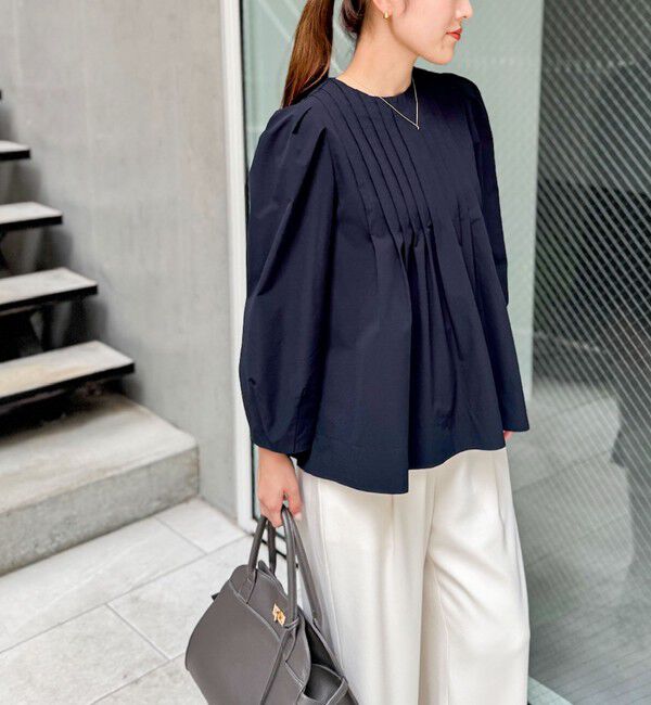 NOLLEY'S「ウォッシャブルタックフレアーブラウス」|シャツ・ブラウス|