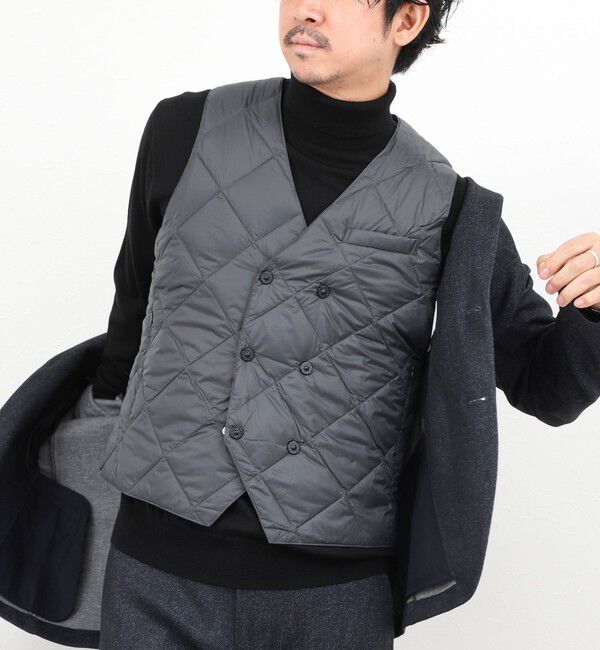NOLLEY'S goodman「【TAION/タイオン】W-BREASTED SNAP BUTTON DOWN GILET 25AW」|ダウンベスト・ベスト|チャコールグレー