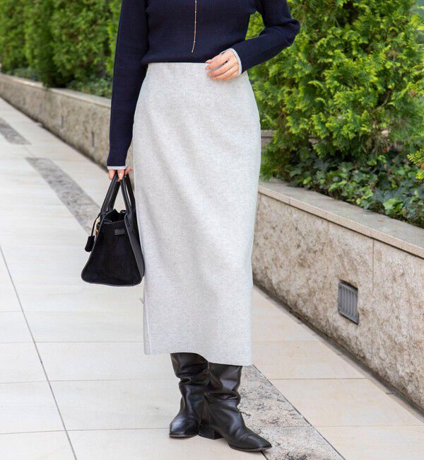 NOLLEY'S「【一部WEB限定カラー＆サイズ】ウォッシャブルＷジャージタイトスカート」|タイト|ライトグレー