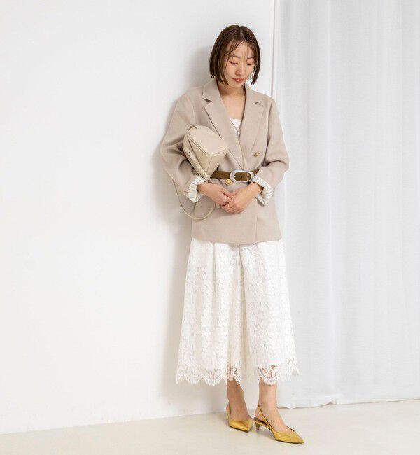 NOLLEY'S「クロップドワイドレースパンツ」|キュロット|