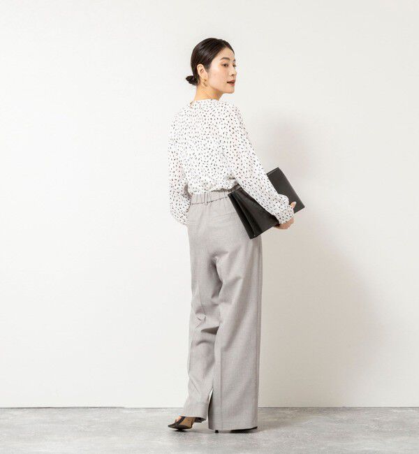 NOLLEY'S sophi「ウォッシャブルファンクショナルジョーゼットプリントタックフレアーブラウス」|シャツ・ブラウス|