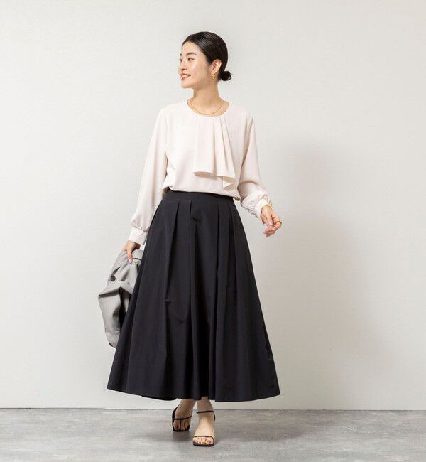 NOLLEY'S sophi「ウォッシャブルファンクショナルジョーゼットプリントタックフレアーブラウス」|シャツ・ブラウス|