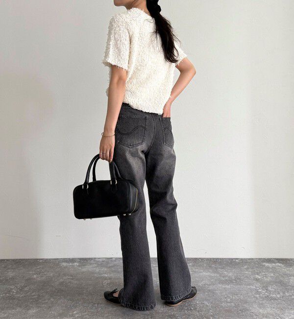 fredy emue「チュールテープ半袖ニットプルオーバー」|ニット・セーター|