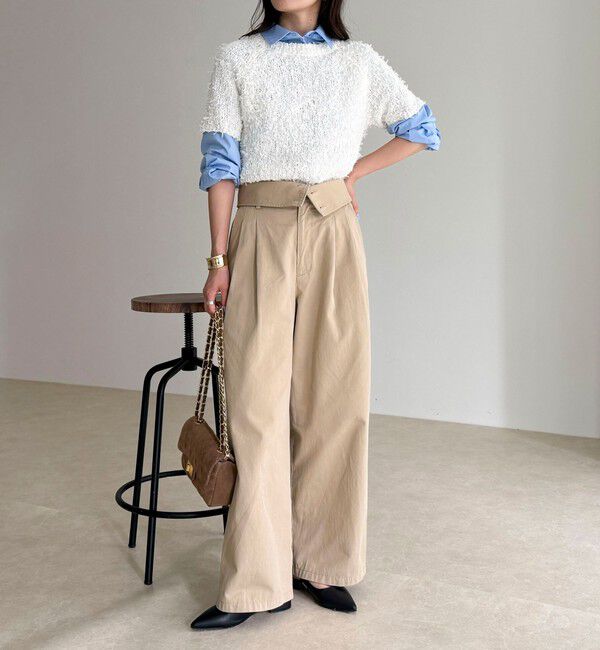 fredy emue「チュールテープ半袖ニットプルオーバー」|ニット・セーター|