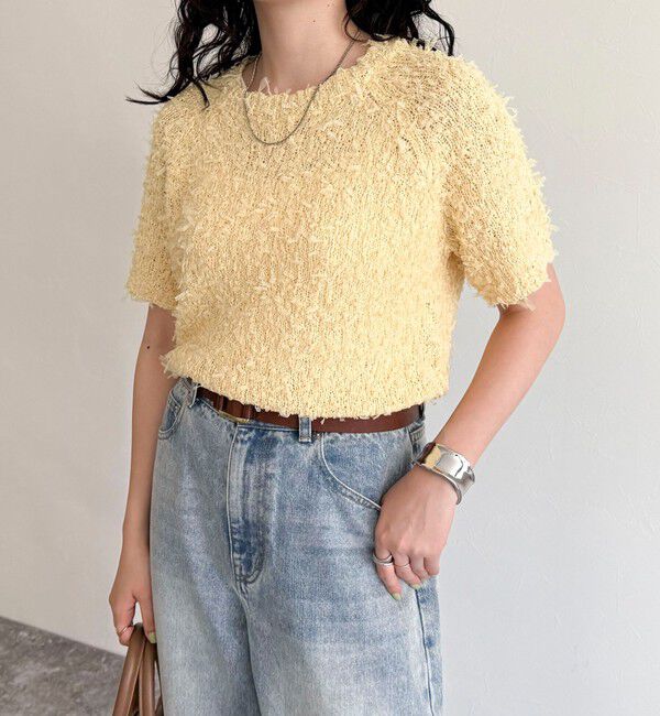 fredy emue「チュールテープ半袖ニットプルオーバー」|ニット・セーター|