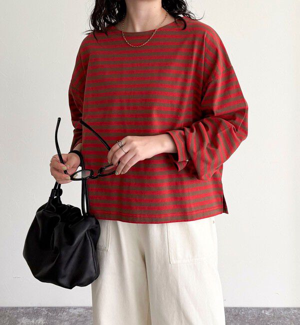 fredy emue「ボーダーハートパッチプルオーバー」|Tシャツ・カットソー|