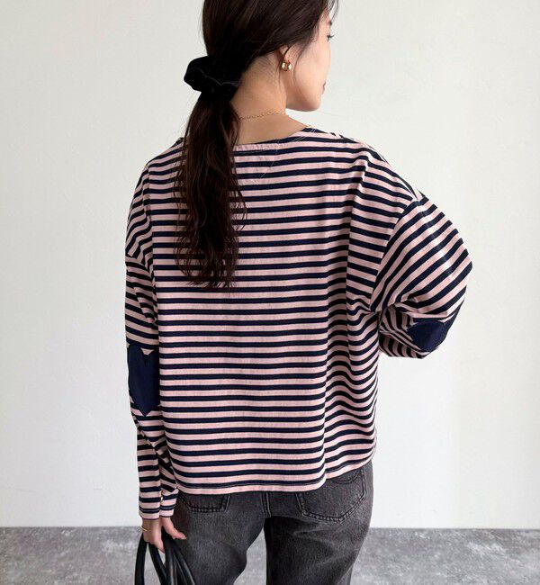 fredy emue「ボーダーハートパッチプルオーバー」|Tシャツ・カットソー|