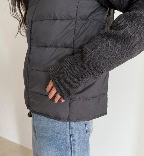 fredy emue「【TAION/タイオン】別注HI NECK DOWN JACKET+SLEEVE KNIT」|ダウン|