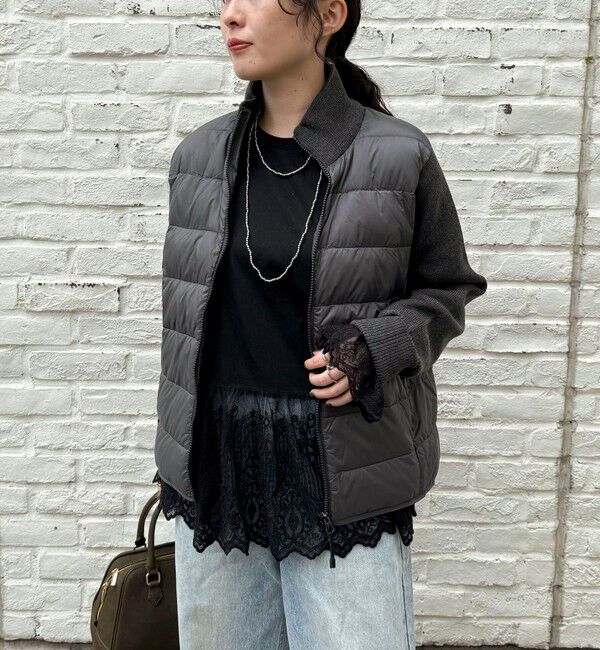 fredy emue「【TAION/タイオン】別注HI NECK DOWN JACKET+SLEEVE KNIT」|ダウン|