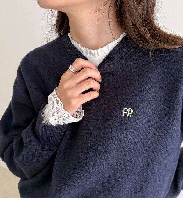 fredy emue「レーススリーブ衿フリルロンTシャツ」|Tシャツ・カットソー|