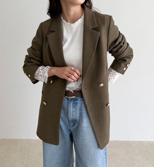 fredy emue「レーススリーブ衿フリルロンTシャツ」|Tシャツ・カットソー|