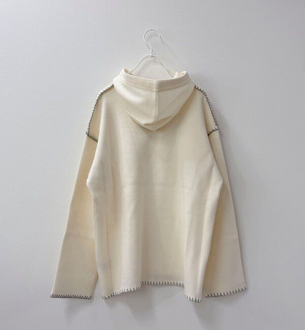 fredy emue「フード付き配色ステッチニットプルオーバー」|ニット・セーター|