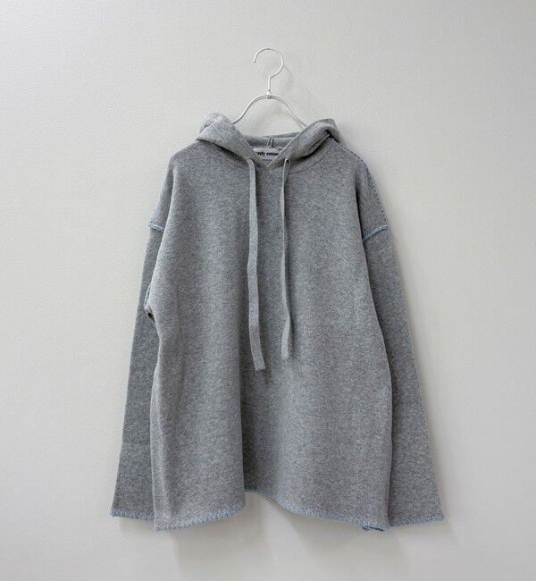 fredy emue「フード付き配色ステッチニットプルオーバー」|ニット・セーター|