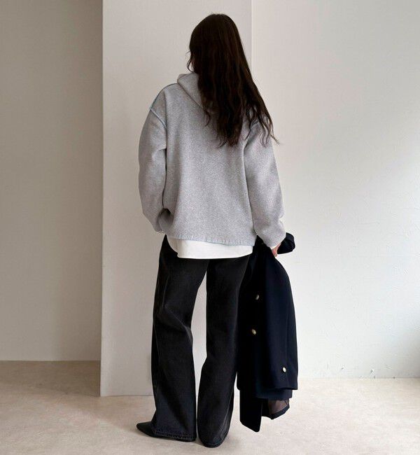 fredy emue「フード付き配色ステッチニットプルオーバー」|ニット・セーター|