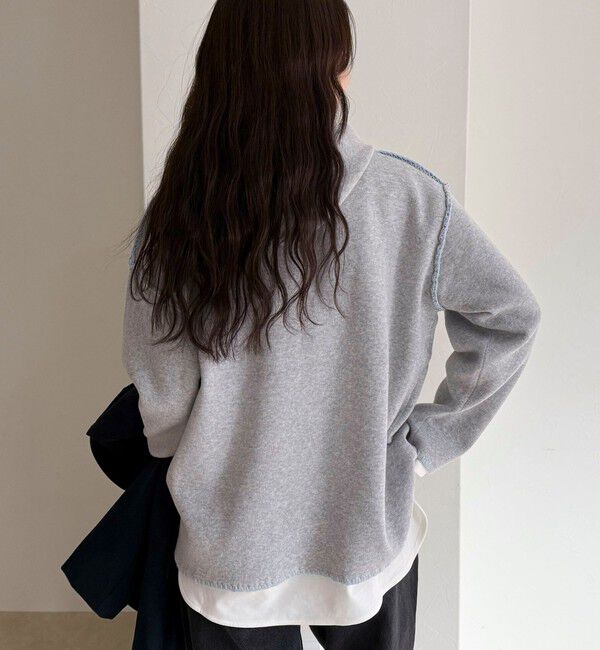 fredy emue「フード付き配色ステッチニットプルオーバー」|ニット・セーター|