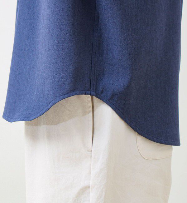 GLOSTER「【きれい見えラク素材】crunchyバンドカラーシャツ」|シャツ・ブラウス|