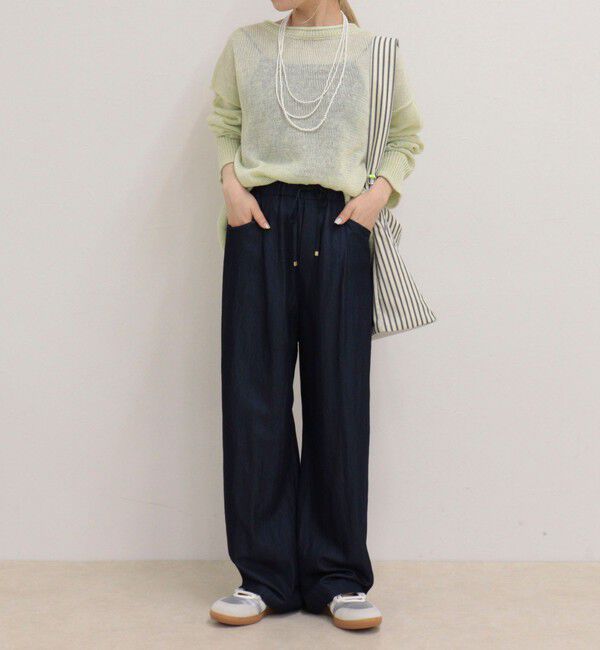 fredy emue「【低身長サイズ34有り】ライトシャンブレーデニムイージーパンツ」|チノ|