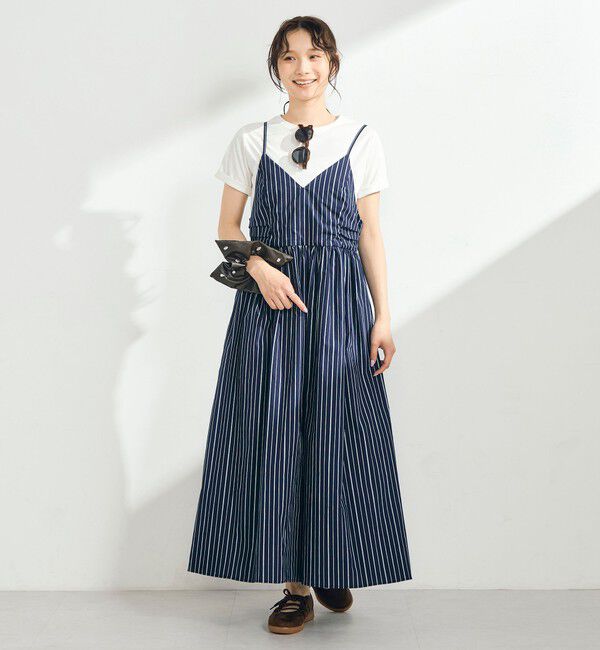 fredy emue「ストライプギャザーキャミワンピース」|ワンピース|ブルー系その他2
