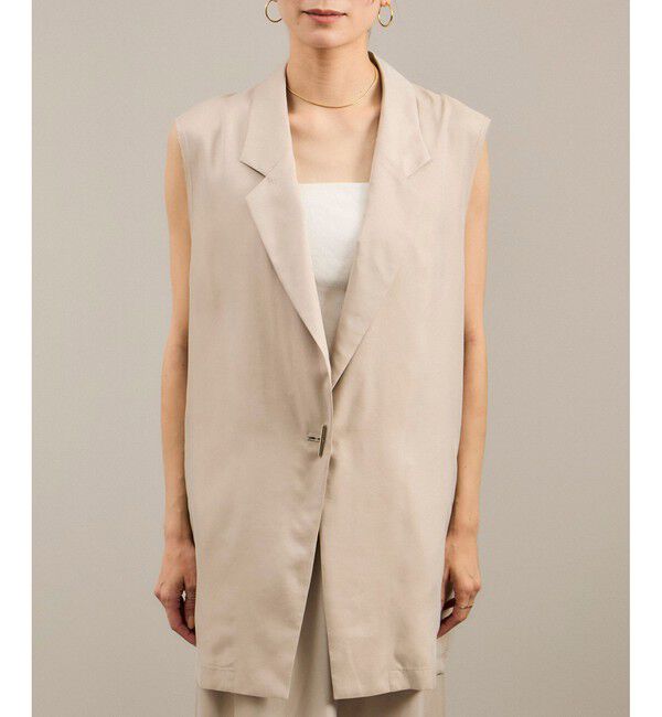 SALON adam et rope'「キュプラツイルジレブラウス［セットアップ対応］」|ベスト・ジレ|