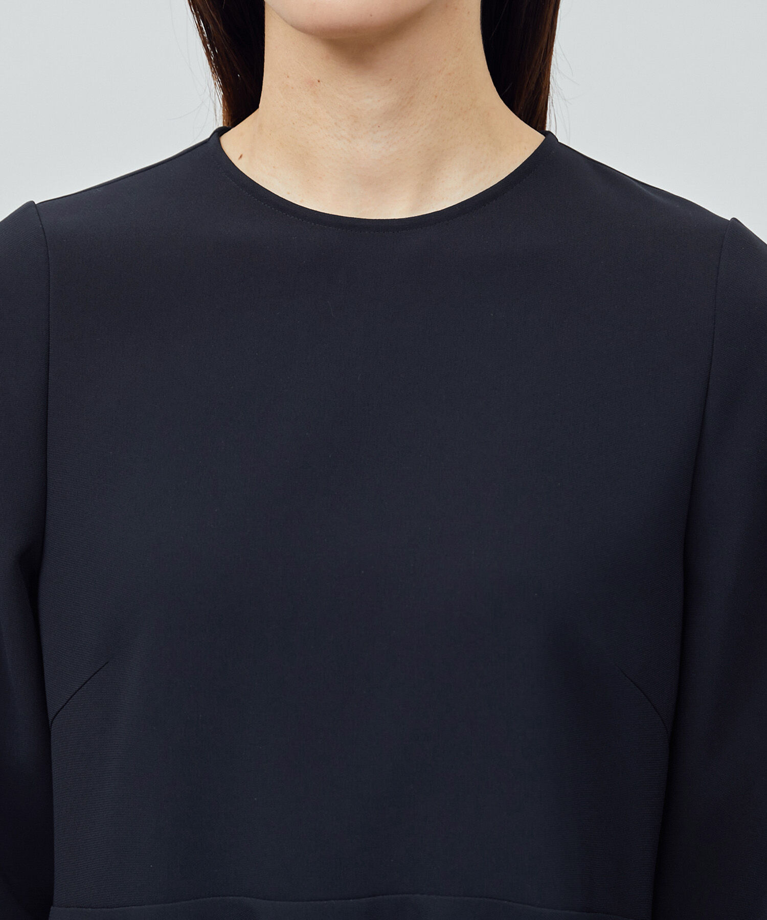 ROPE「トリアセテートダブルクロス ペプラムブラウス【セレモニー/通勤対応】【洗える】」|シャツ・ブラウス|