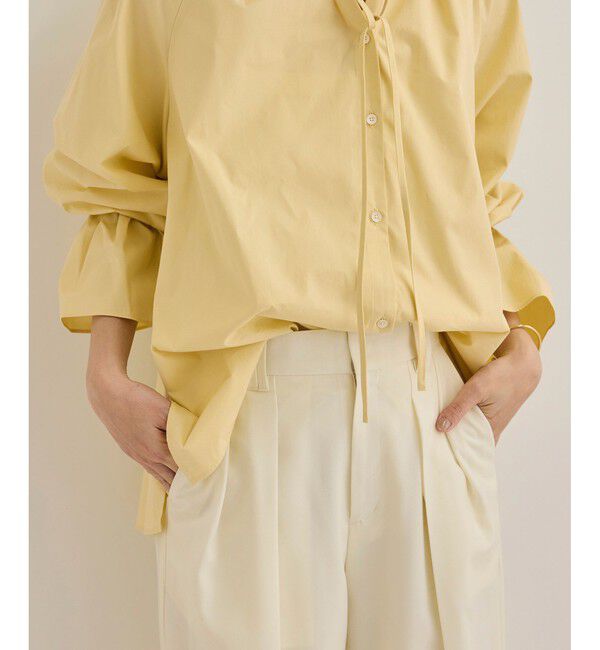 ROPE「シルク混タイプライタースタンドフリルブラウス」|シャツ・ブラウス|