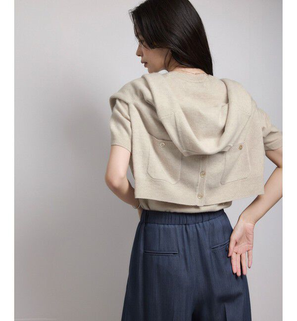 ROPE「ウールカシミヤブレンド 5分袖ニットプルオーバー/イージーケア」|ニット・セーター|