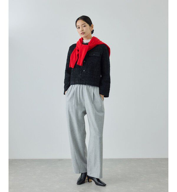 ROPE「【COOHEM(コーヘン)】BASIC TWEED VELVET JACKET」|ノーカラージャケット|