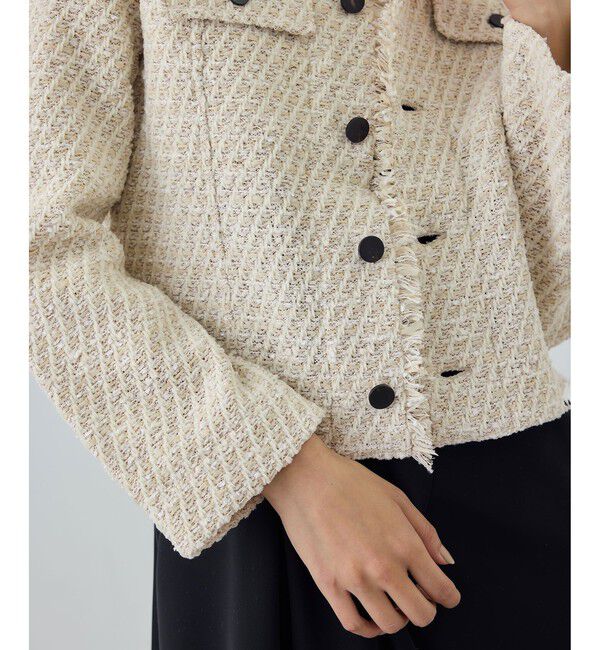 ROPE「【COOHEM(コーヘン)】BASIC TWEED VELVET JACKET」|ノーカラージャケット|