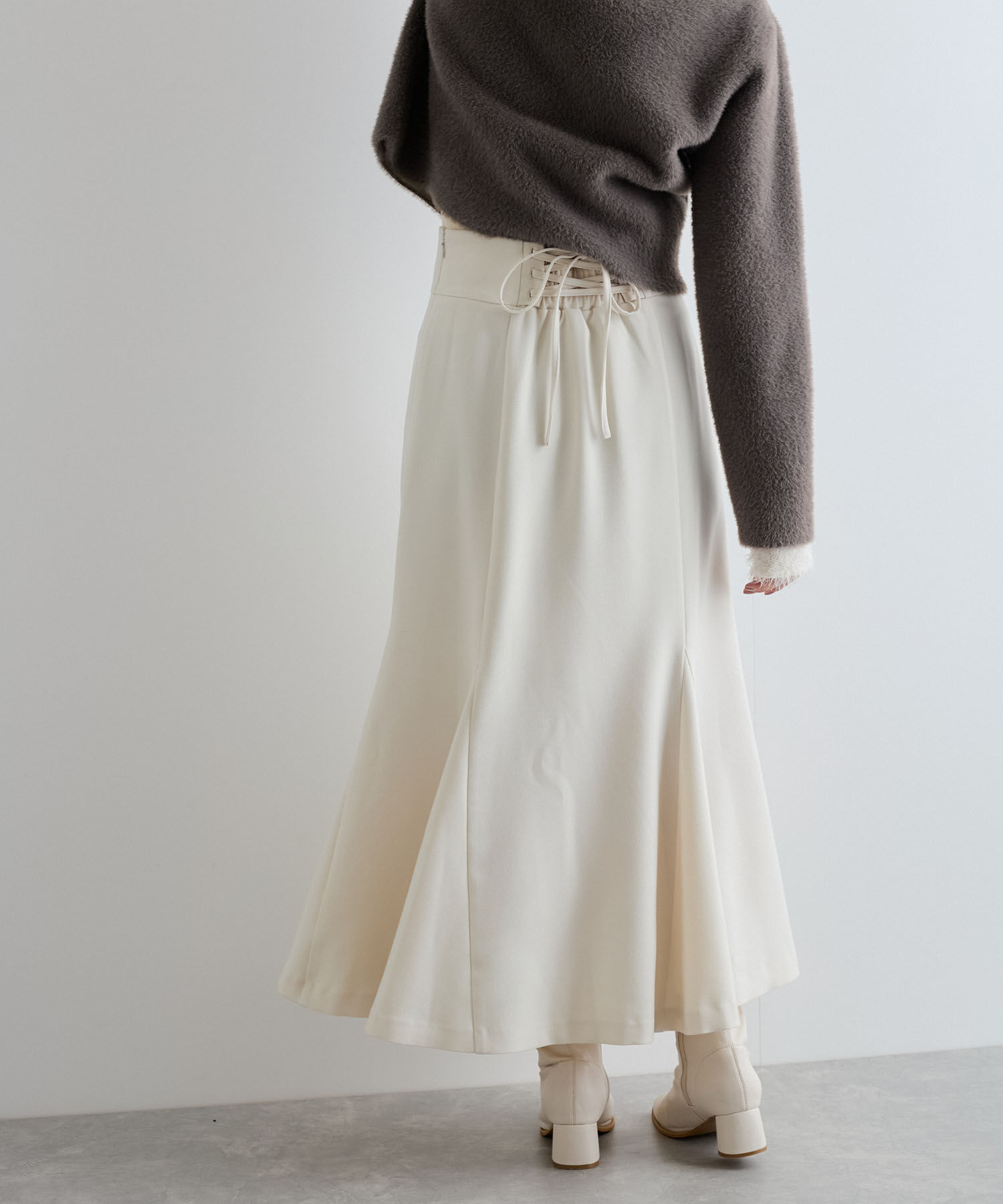VIS「美easyウーリッシュバックレースアップマーメイドSK」|スカート|