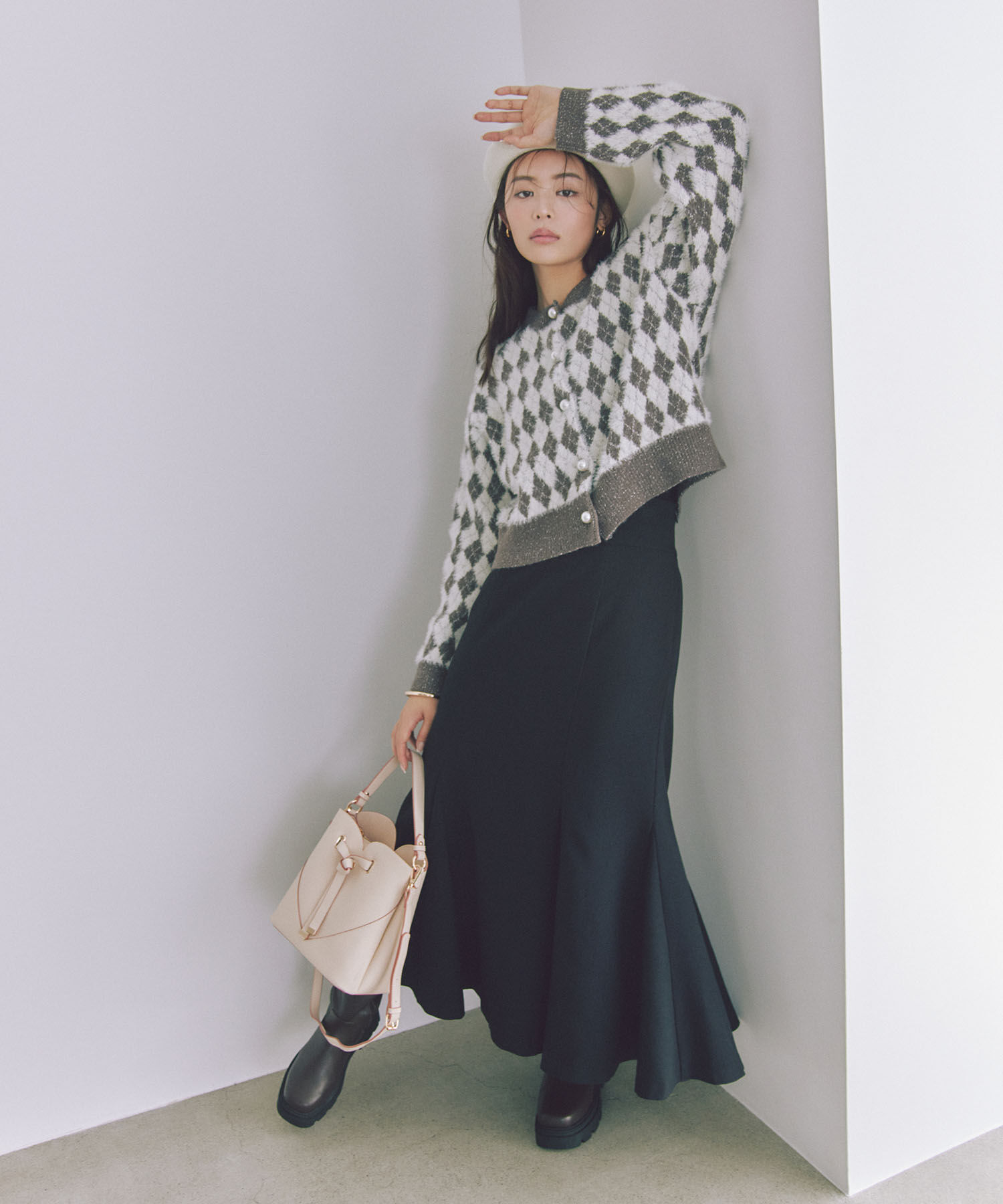 VIS「美easyウーリッシュバックレースアップマーメイドSK」|スカート|