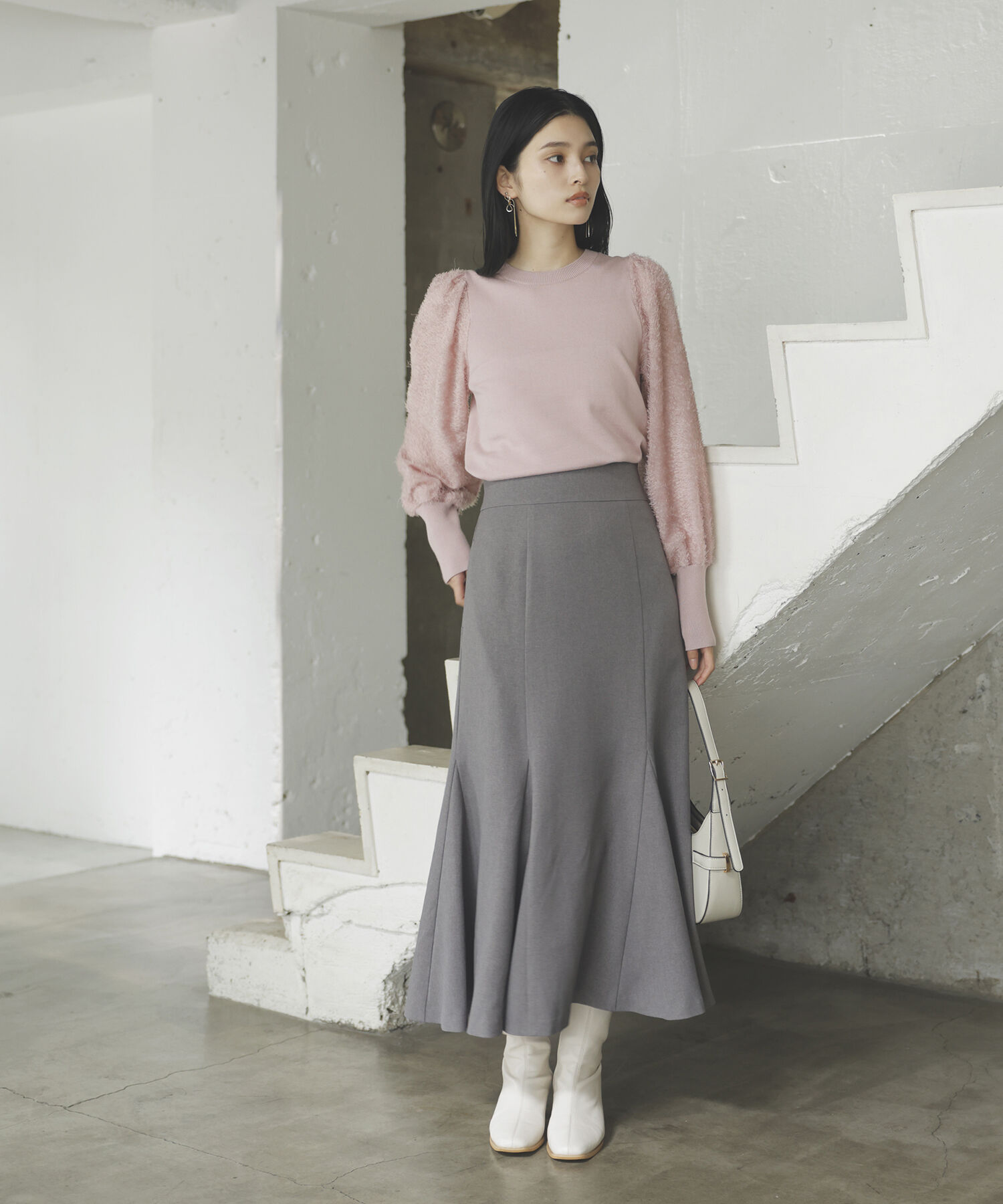 VIS「美easyウーリッシュバックレースアップマーメイドSK」|スカート|