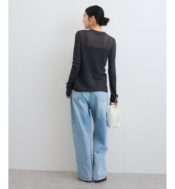 VIS「シアーポロ襟リブカーディガン」|カーディガン|