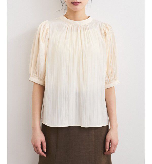 VIS「【2WAY】ビッグリボンハーフスリーブブラウス【洗える】」|シャツ・ブラウス|