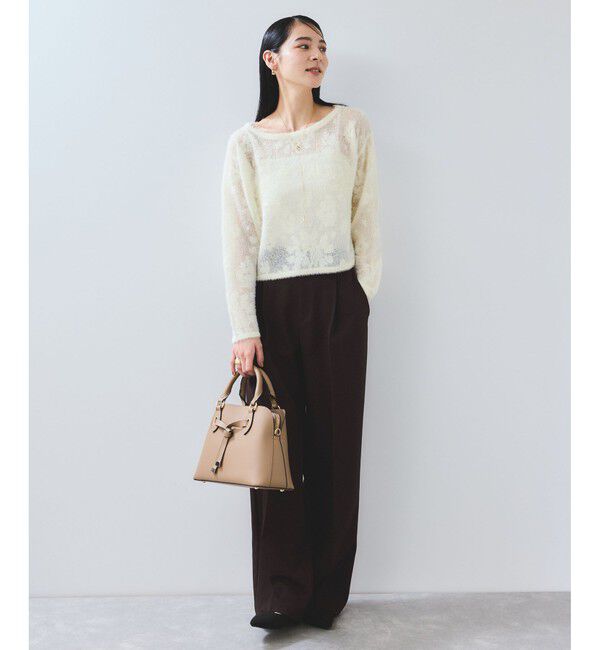 VIS「フラワーモチーフフェザーシアーニット」|ニット・セーター|