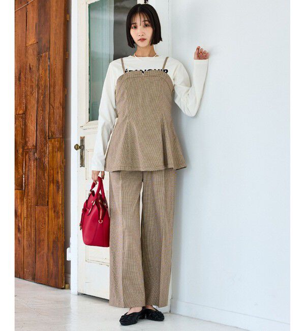 VIS「【美easy】ウーリッシュチュニック丈ビスチェ【セットアップ対応/洗える】」|キャミソール|