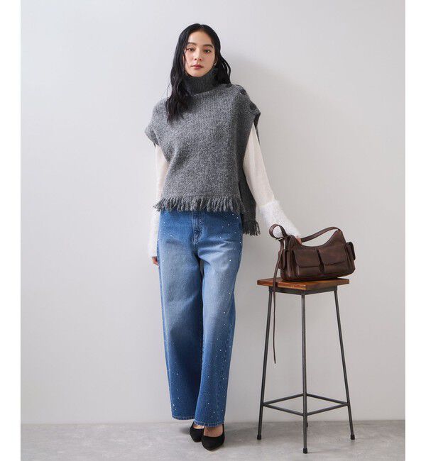 VIS「ビジューデニムパンツ」|デニム|