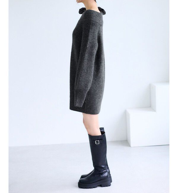 VIS「肩リボンミニ丈ニットワンピース/2WAY」|ワンピース|