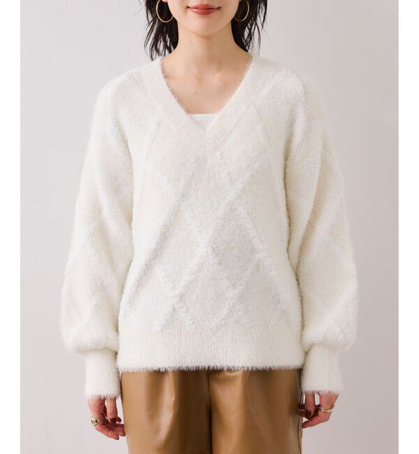 VIS「アーガイルフェザーニット/2WAY・イージーケア」|ニット・セーター|